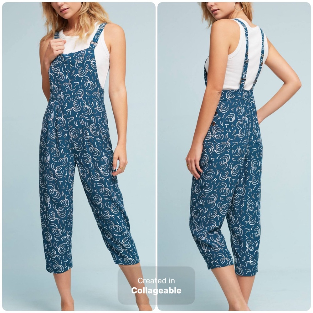 Anthropologie Maeve Tidal Abstract Print Jumpsuit Size XS‎